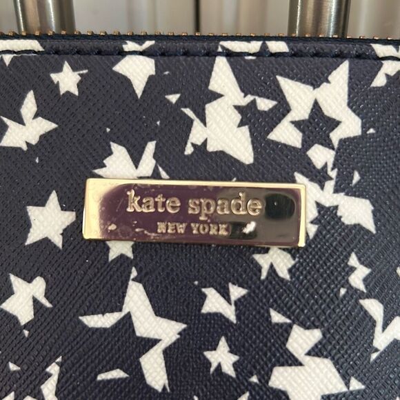 Kate Spade Brightwater Rachelle Stargazer Grainy Textured Vinyl Navy White - Picture 8 of 15